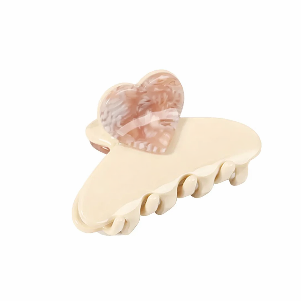 QUIET LOVE IVORY HEART CLIP